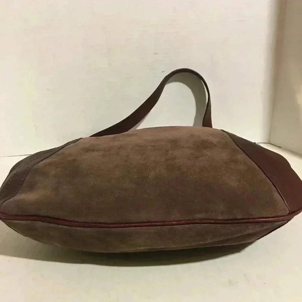 B. Makowsky Brown suede/ leather hobo bag